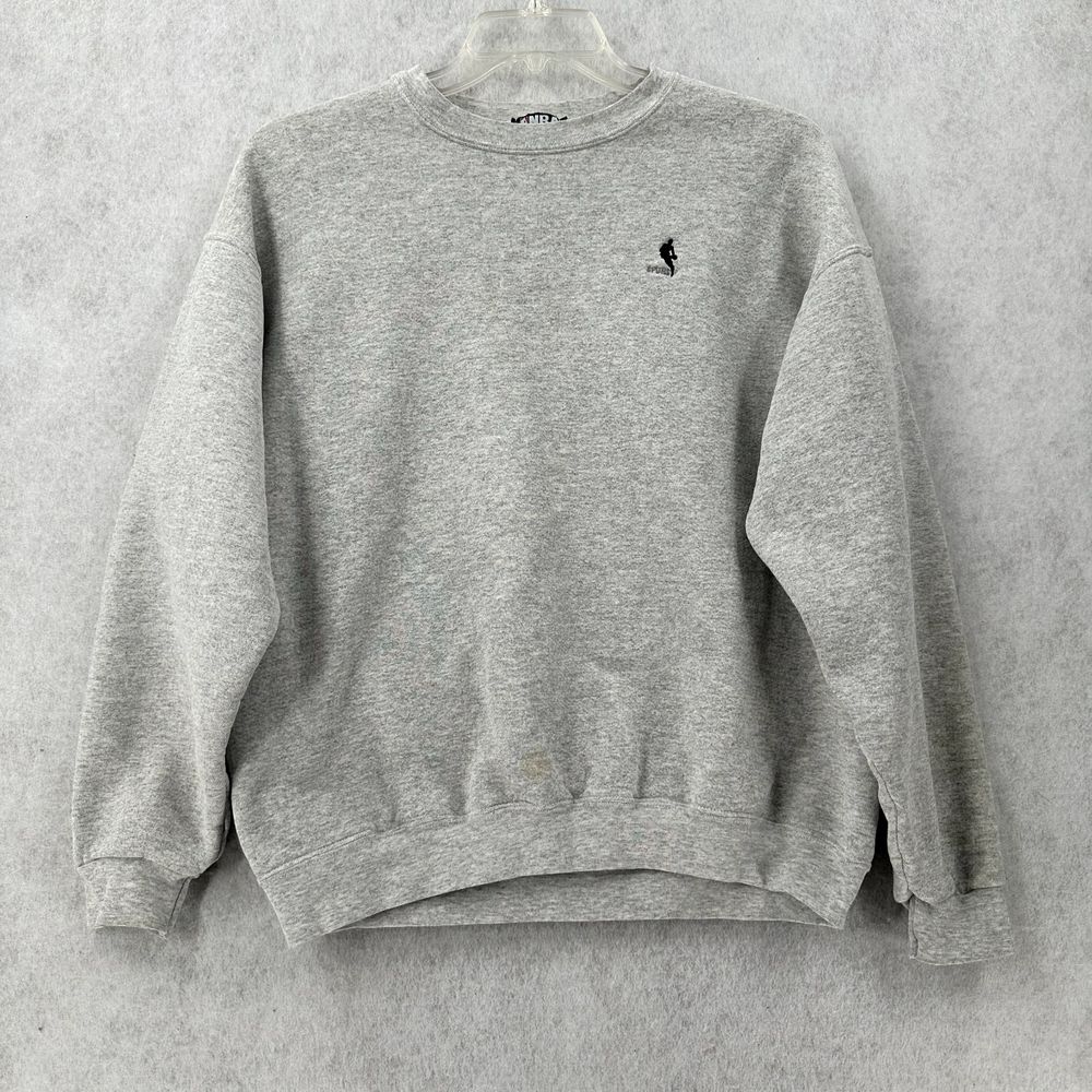 Vintage San Antonio Spurs Crewneck Sweatshirt SZ LARGE‎ NBA Retro Rare Gray